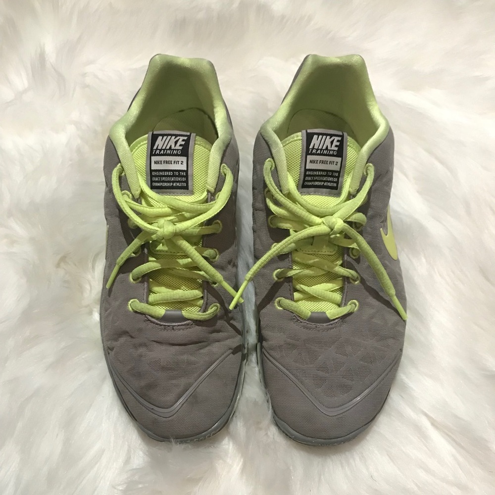 Nike Free Fit 2 training sneaker gray lime green